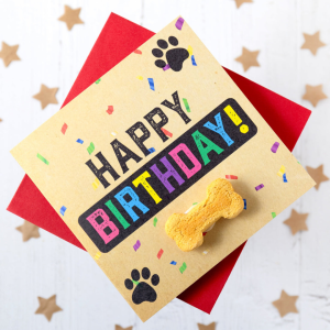 Happy Birthday Treatings Card – Dog Birthday Card & Treat